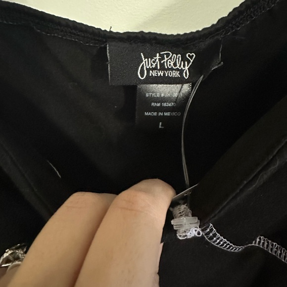 Just Polly New York Black & White Tank Bodysuit Size L NWT - Picture 2 of 3